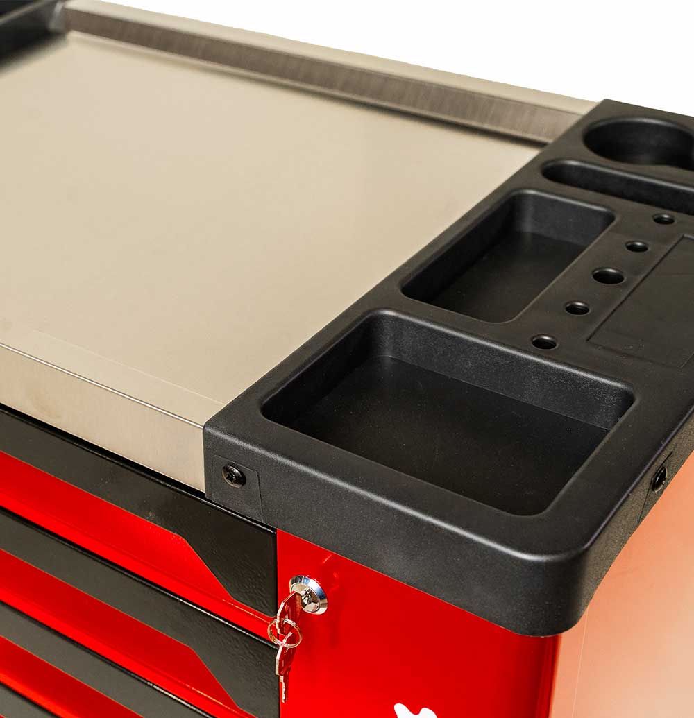 251 Piece Tool Cabinet Complete With Red Tools, 8 Drawer Tool Chest