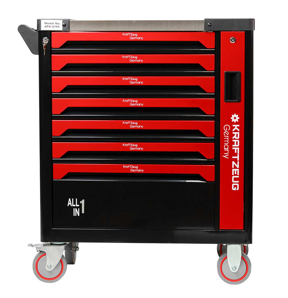 251 Piece Tool Cabinet, Red Tool Chest with 7 Drawer Tool Chest