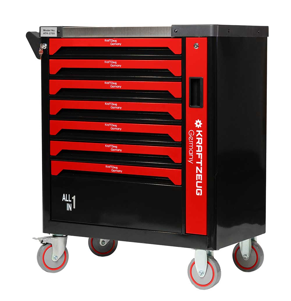 251 Piece Tool Cabinet, Red Tool Chest with 7 Drawer Tool Chest