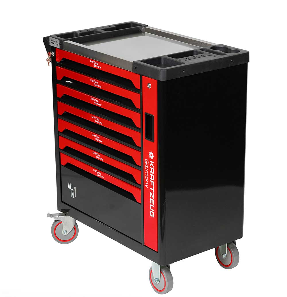 251 Piece Tool Cabinet, Red Tool Chest with 7 Drawer Tool Chest