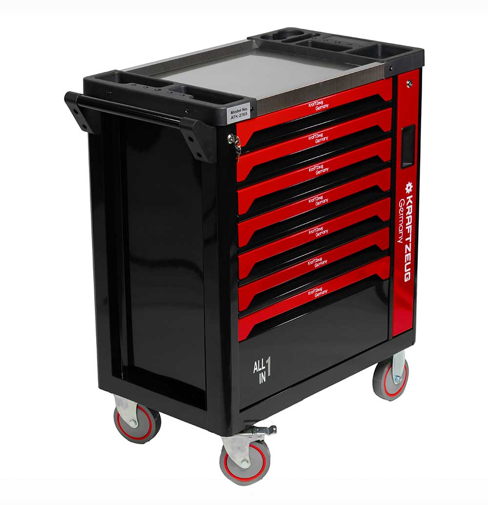251 Piece Tool Cabinet, Red Tool Chest with 7 Drawer Tool Chest