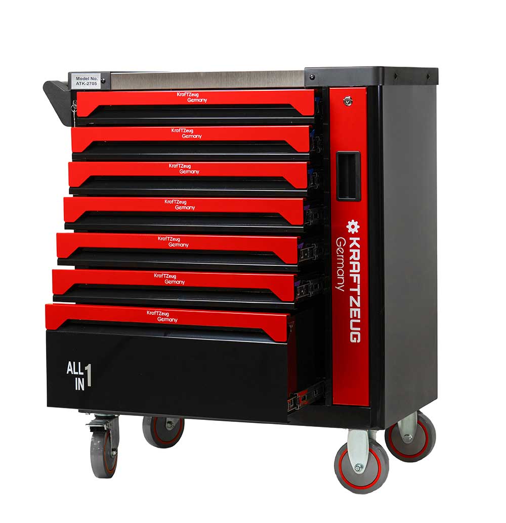 251 Piece Tool Cabinet, Red Tool Chest with 7 Drawer Tool Chest