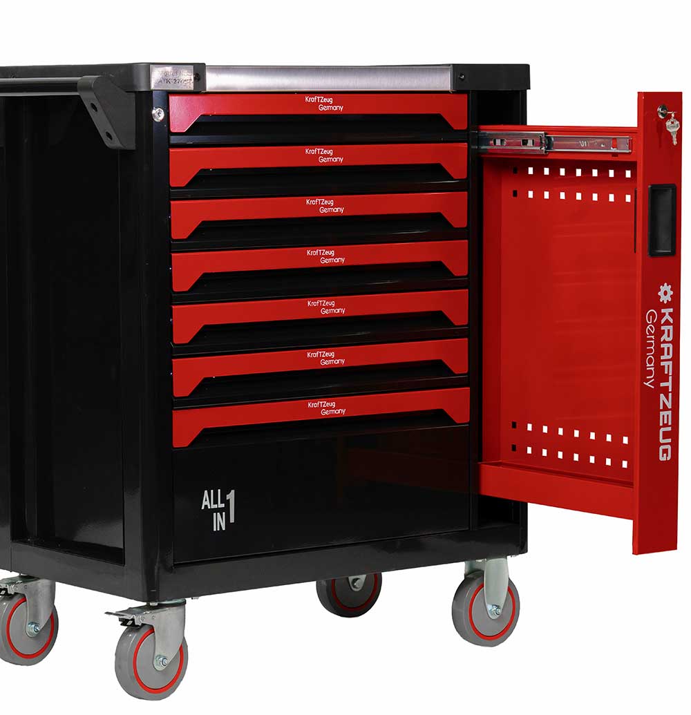 251 Piece Tool Cabinet, Red Tool Chest with 7 Drawer Tool Chest